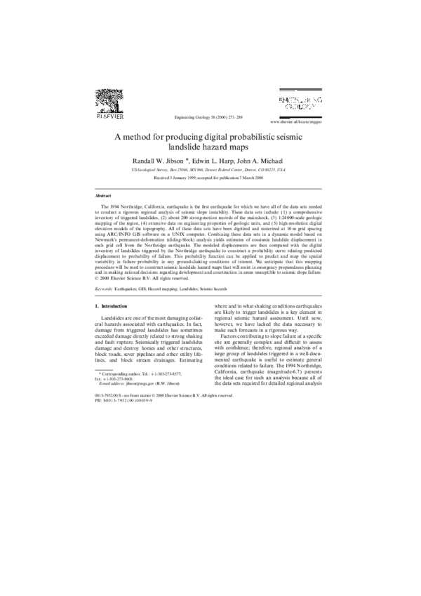 (PDF) A method for producing digital probabilistic seismic landslide ...