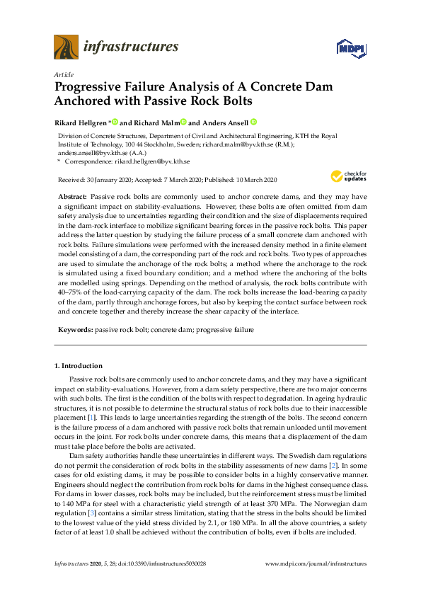 (PDF) Progressive Failure Analysis of a Concrete Dam Anchored with ...