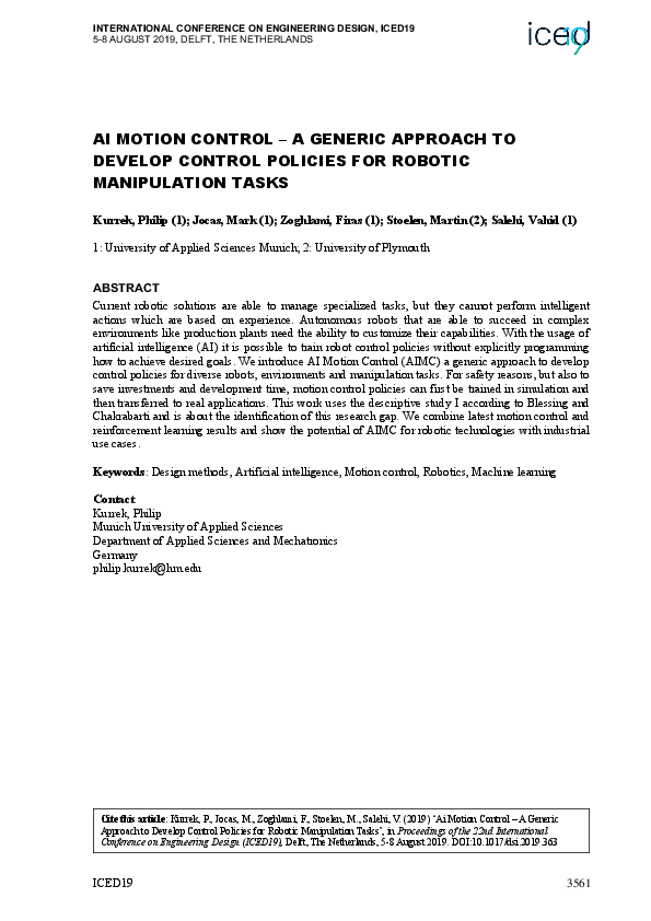(PDF) Ai Motion Control – A Generic Approach to Develop Control ...