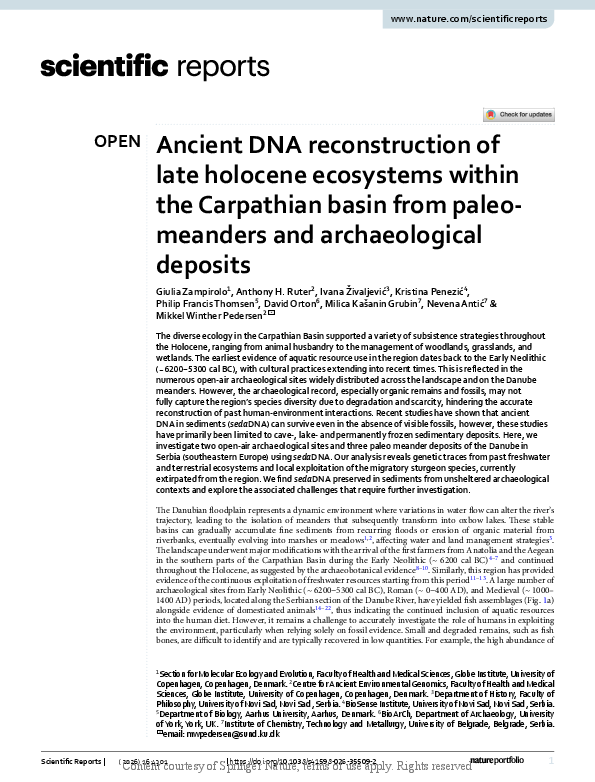 (PDF) Ancient DNA reconstruction of late holocene ecosystems within the ...