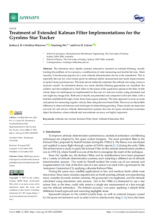 (PDF) Treatment of Extended Kalman Filter Implementations for the ...