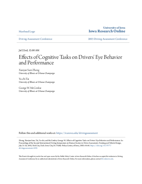 (PDF) Effects of Cognitive Tasks on Drivers\u27 Eye Behavior and ...