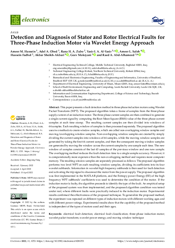 (PDF) Detection and Diagnosis of Stator and Rotor Electrical Faults for ...