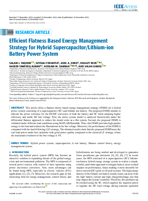 (PDF) Efficient Flatness Based Energy Management Strategy for Hybrid ...