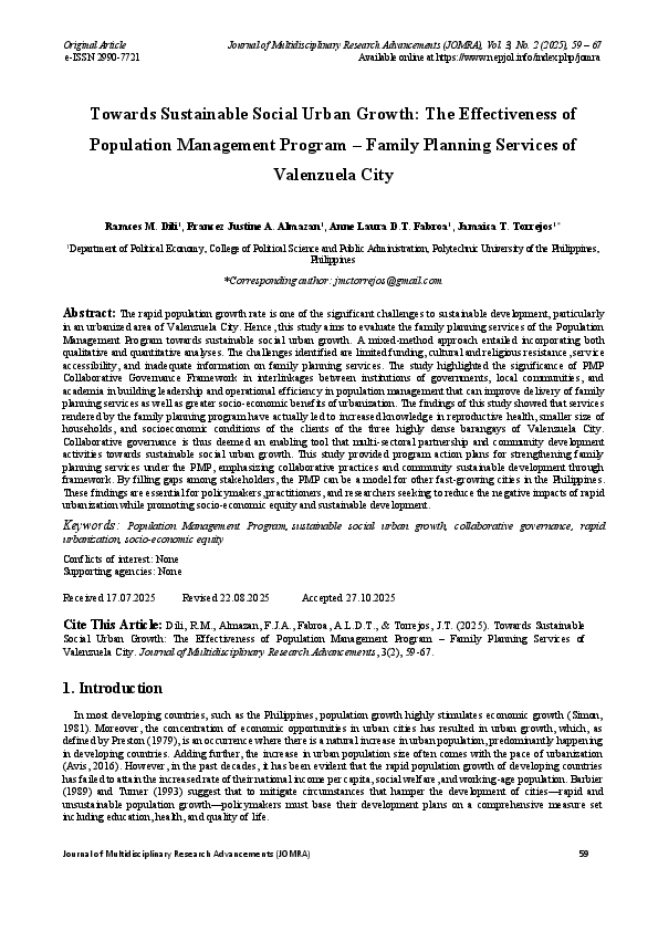 (PDF) Towards Sustainable Social Urban Growth: The Effectiveness of ...