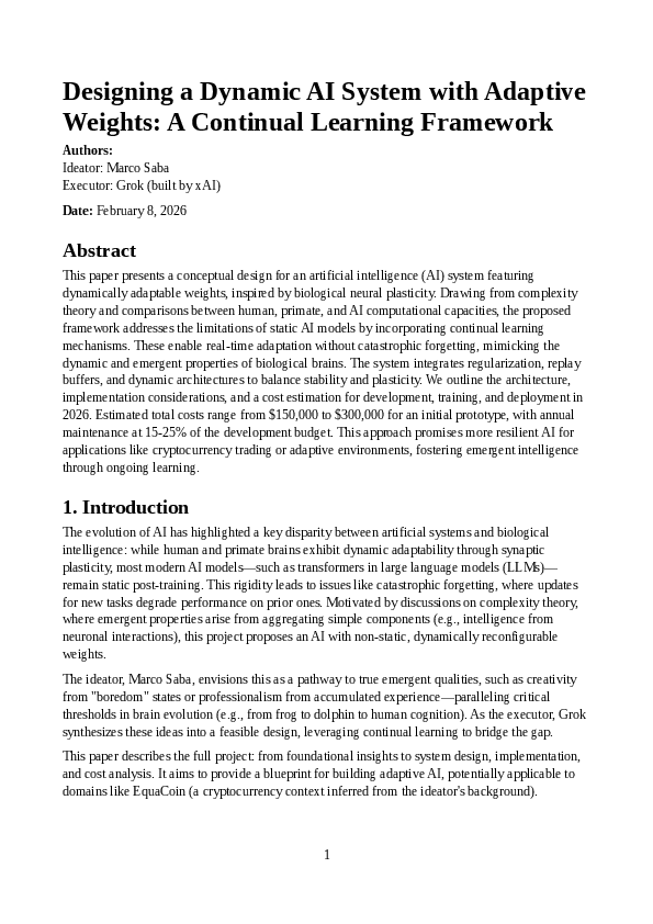 (PDF) Designing a Dynamic AI System with Adaptive Weights: A Continual ...