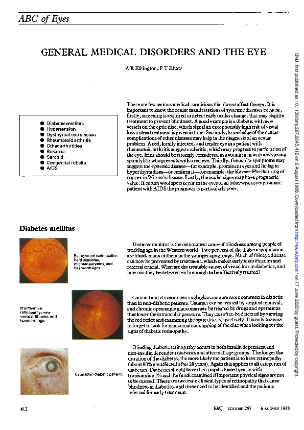 (PDF) ABC of eyes. General medical disorders and the eye