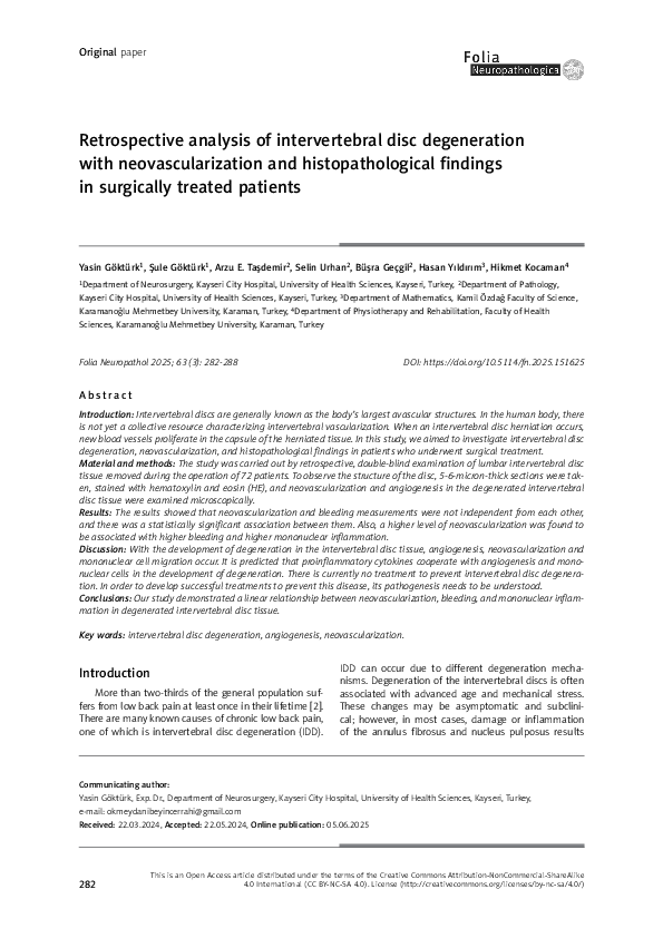 (PDF) Retrospective analysis of intervertebral disc degeneration with ...