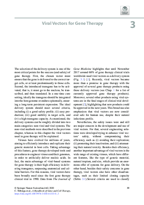 (PDF) Viral Vectors for Gene Therapy