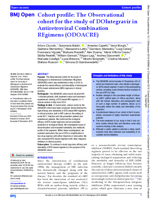 (PDF) Cohort profile: The Observational cohort for the study of ...