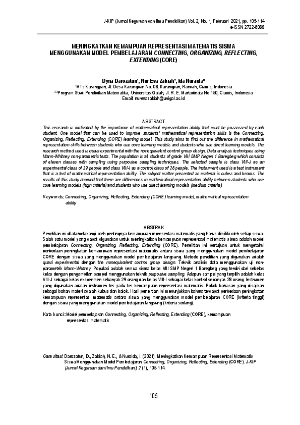 (PDF) Meningkatkan Kemampuan Representasi Matematis Siswa Menggunakan ...