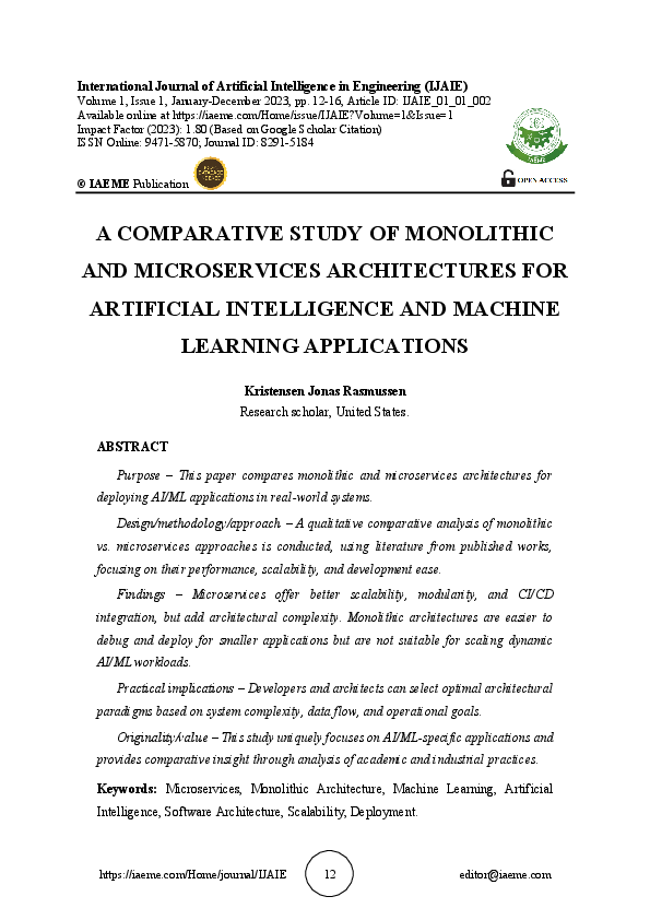 (PDF) A COMPARATIVE STUDY OF MONOLITHIC AND MICROSERVICES ARCHITECTURES ...