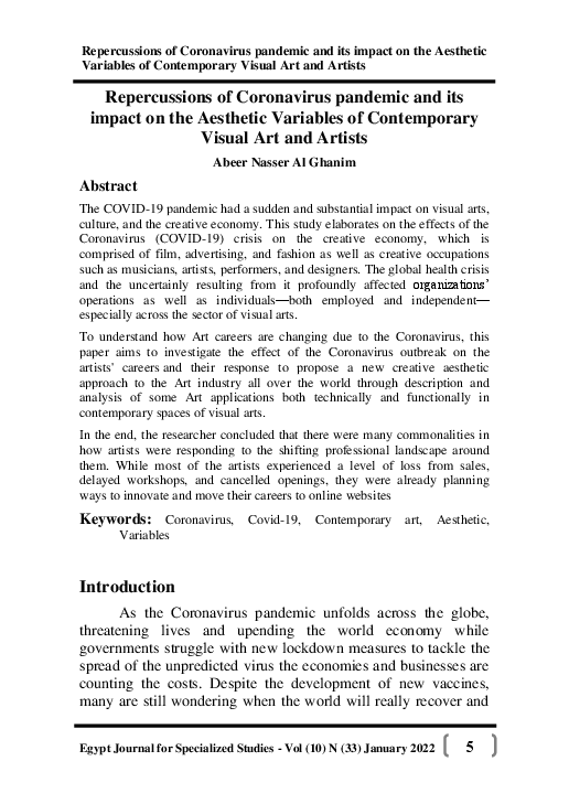(PDF) Repercussions of Coronavirus pandemic and its impact on the ...