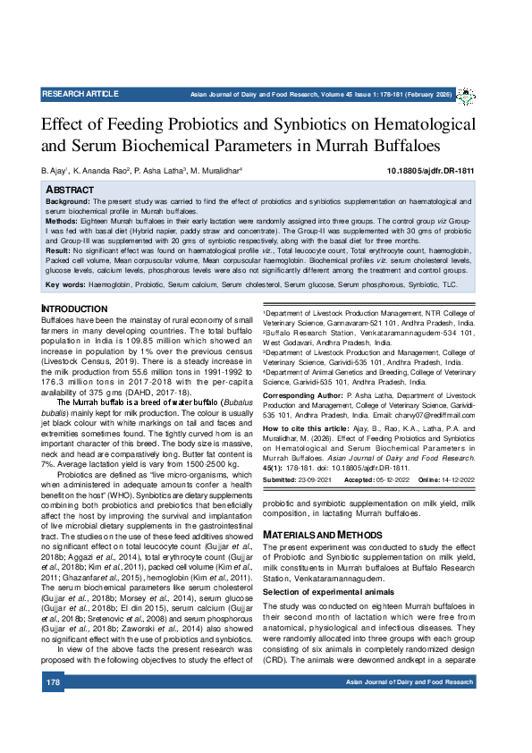 (PDF) Effect of Feeding Probiotics and Synbiotics on Hematological and ...