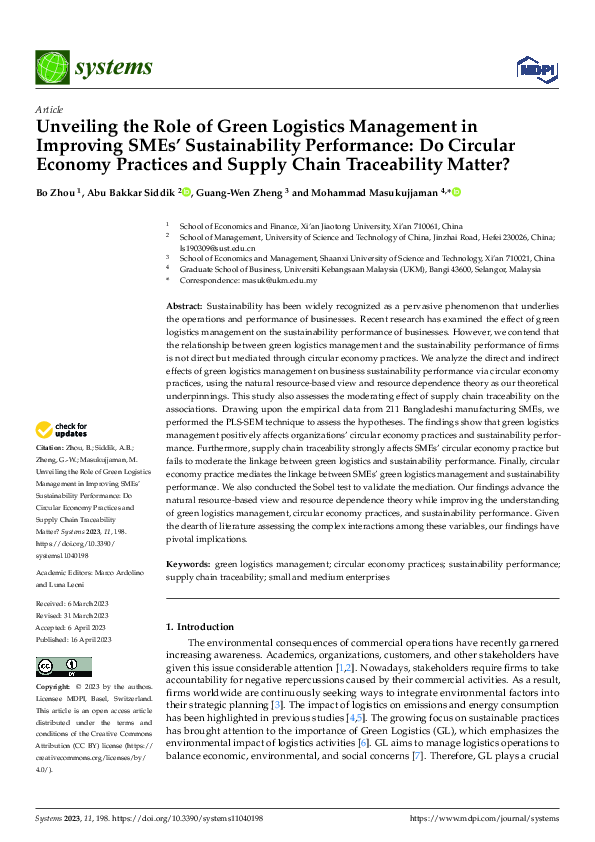 (PDF) Unveiling the Role of Green Logistics Management in Improving ...