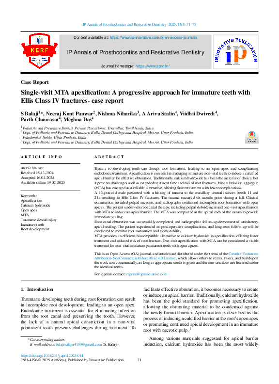 (PDF) Single-visit MTA apexification: A progressive approach for ...