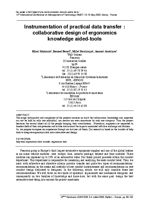 (PDF) Instrumentation of practical data transfer : collaborative design ...