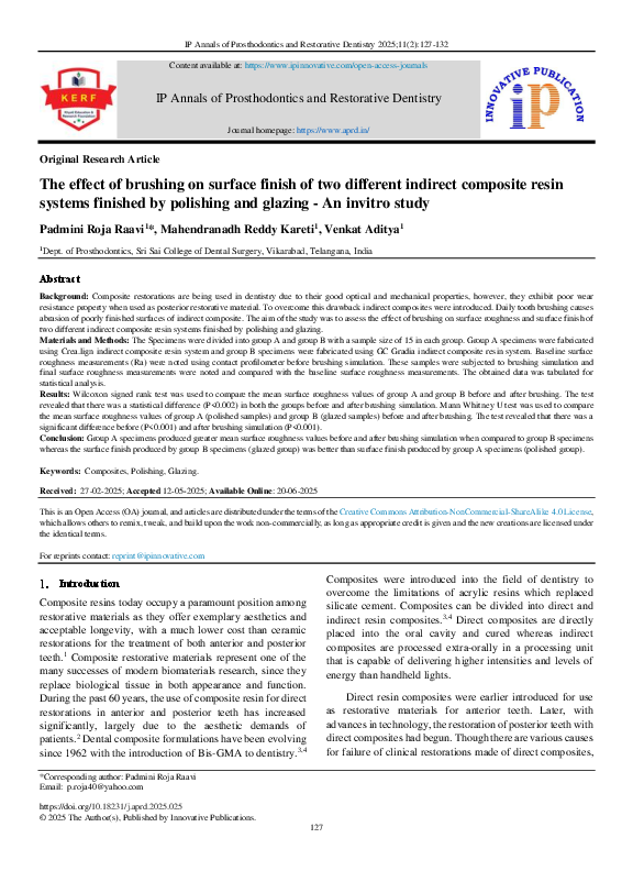 (PDF) The effect of brushing on surface finish of two different ...