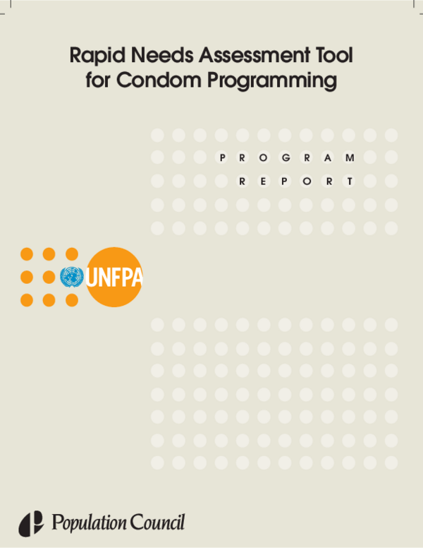 (PDF) Rapid Needs Assessment Tool for Condom Programming