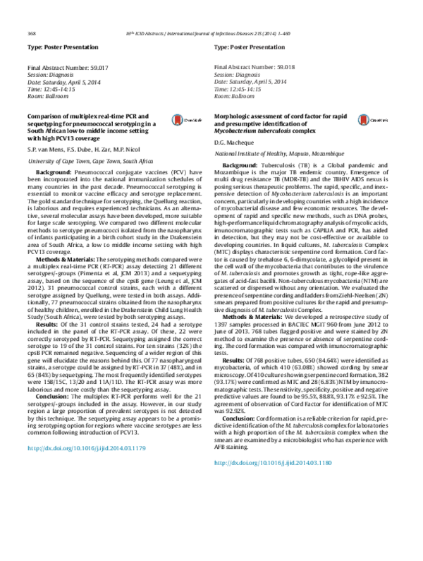 (PDF) Comparison of multiplex real-time PCR and sequetyping for ...