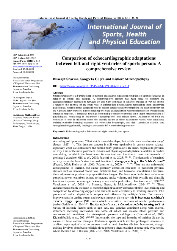 (PDF) Comparison of echocardiographic adaptations between left and ...