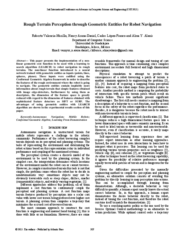 (PDF) Rough Terrain Perception Through Geometric Entities for Robot ...
