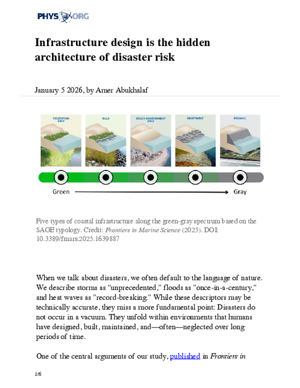 (PDF) Infrastructure design is the hidden architecture of disaster risk