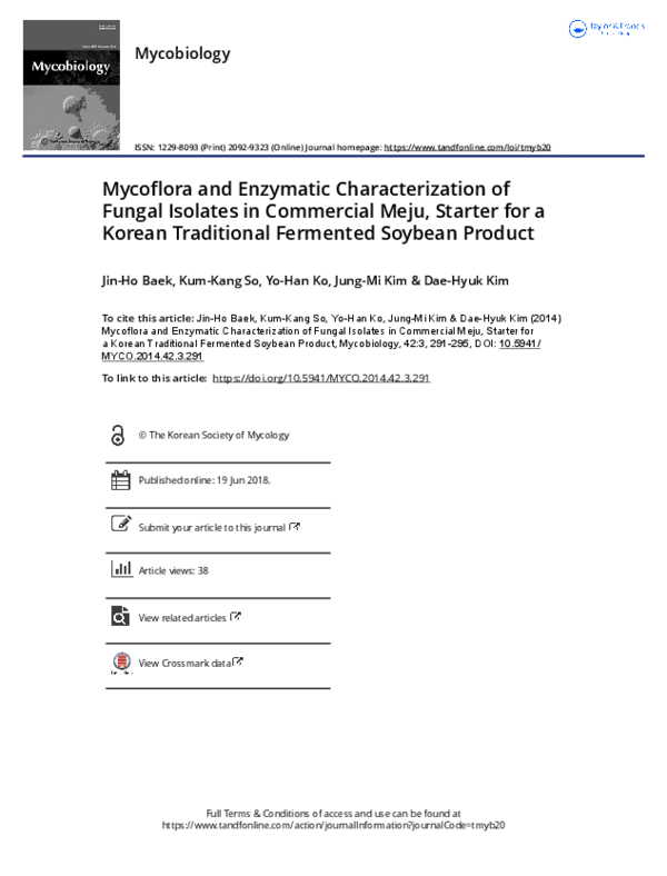 (PDF) Mycoflora and Enzymatic Characterization of Fungal Isolates in ...
