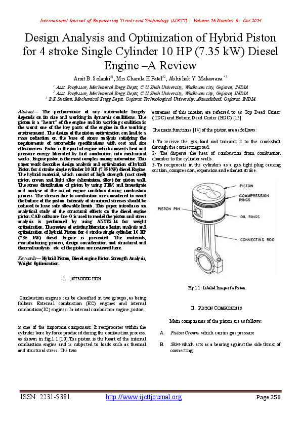 (PDF) Design Analysis and Optimization of Hybrid Piston for 4 stroke ...
