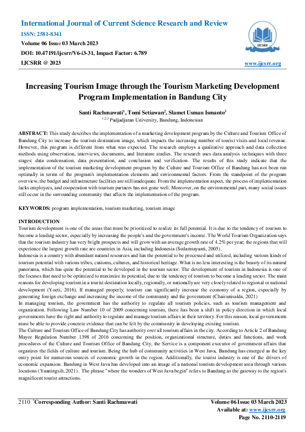 (PDF) Increasing Tourism Image through the Tourism Marketing ...