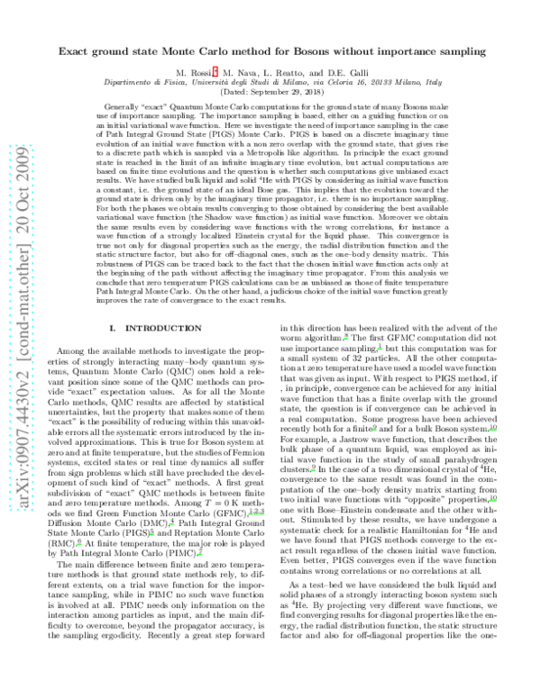 (PDF) Exact ground state Monte Carlo method for Bosons without ...