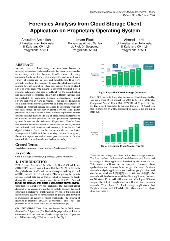 (PDF) Forensics Analysis from Cloud Storage Client Application on ...