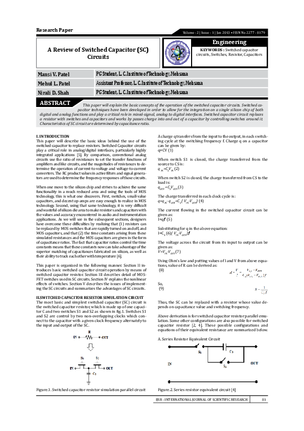 (PDF) A Review of Switched Capacitor (SC) Circuits