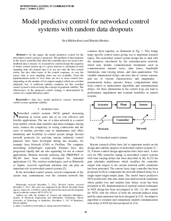 (PDF) Model Predictive Control for Networked Control Systems with ...