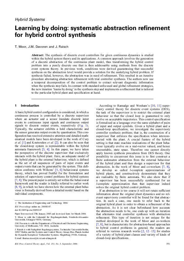 (PDF) Learning by doing: systematic abstraction refinement for hybrid ...