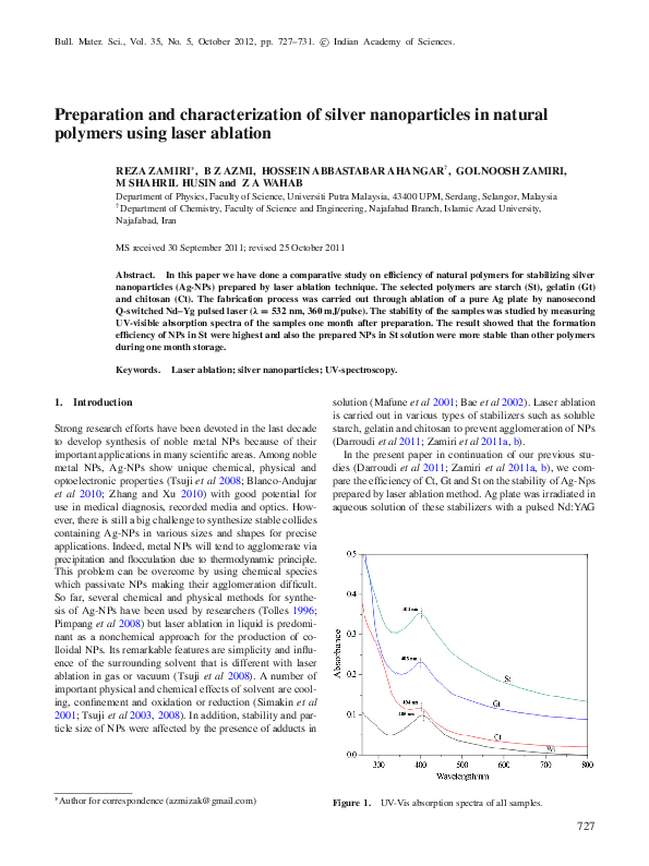 (PDF) Preparation and characterization of silver nanoparticles in ...
