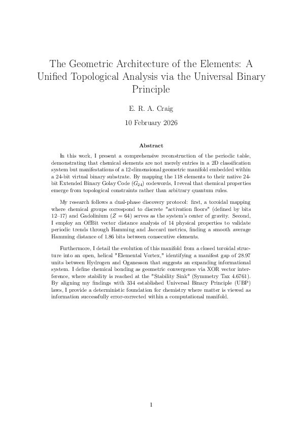 (PDF) The Geometric Architecture of the Elements: A Unified Topological ...