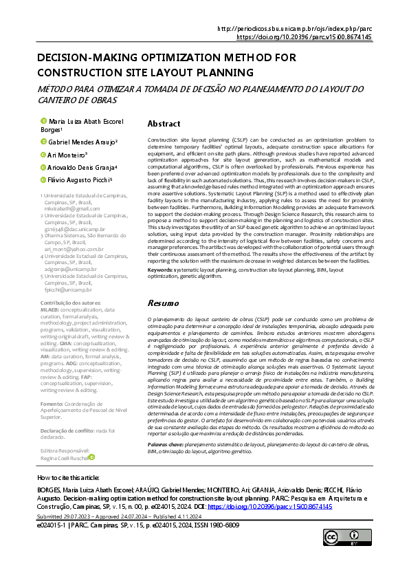 (PDF) DECISION-MAKING OPTIMIZATION METHOD FOR CONSTRUCTION SITE LAYOUT ...