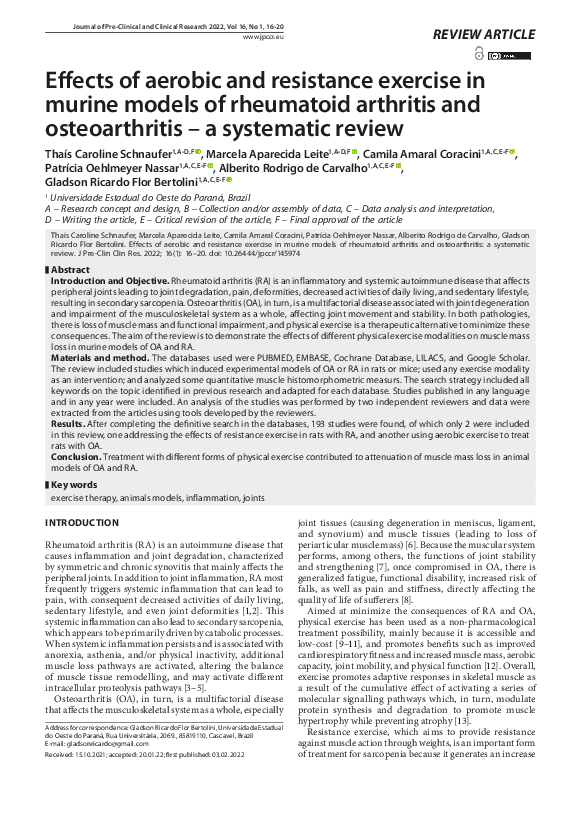 (PDF) Effects of aerobic and resistance exercise in murine models of ...
