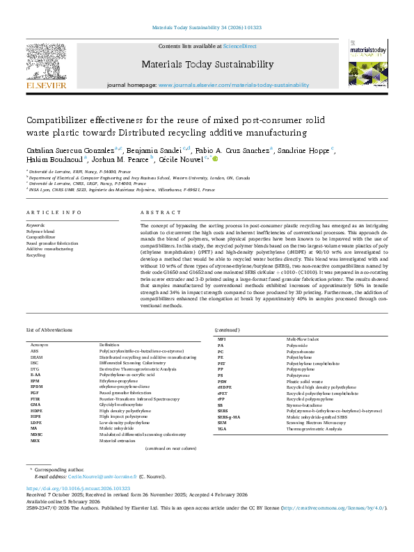 (PDF) Compatibilizer effectiveness for the reuse of mixed post-consumer ...