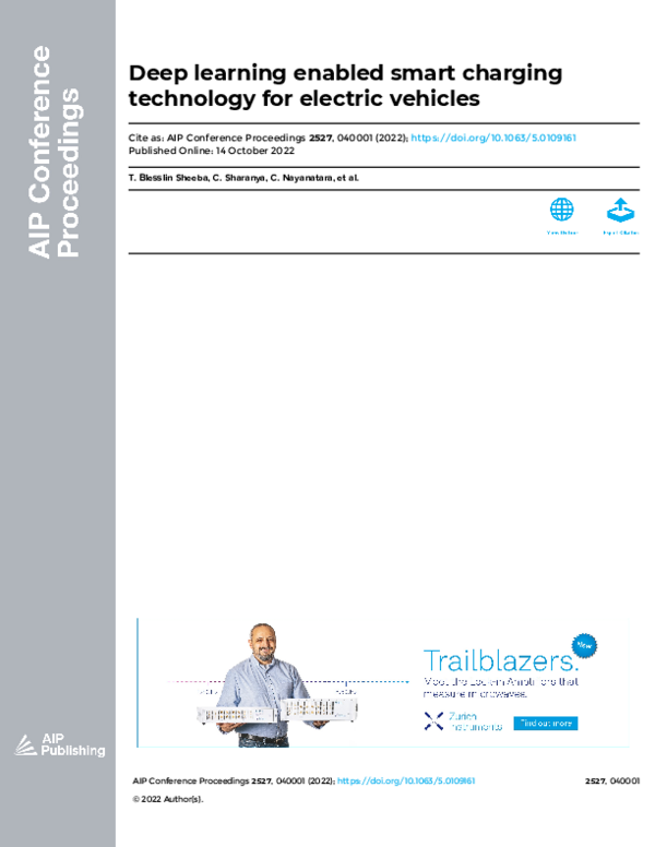 (PDF) Deep learning enabled smart charging technology for electric vehicles