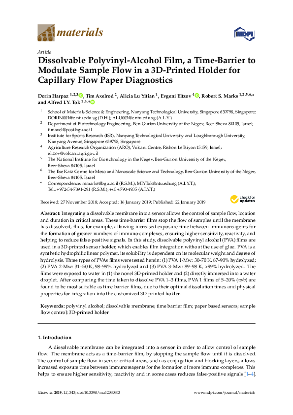 (PDF) Dissolvable Polyvinyl-Alcohol Film, a Time-Barrier to Modulate ...