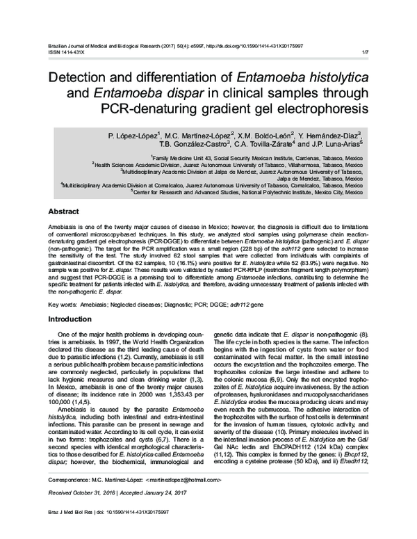 (PDF) Detection and differentiation of Entamoeba histolytica and ...