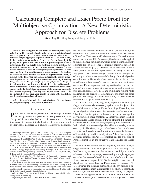 (PDF) Calculating Complete and Exact Pareto Front for Multiobjective ...