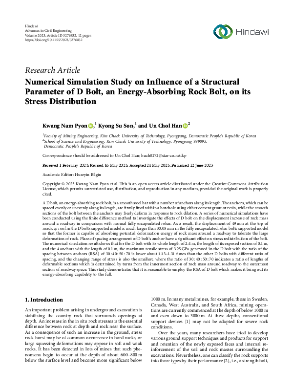 (PDF) Numerical Simulation Study on Influence of a Structural Parameter ...