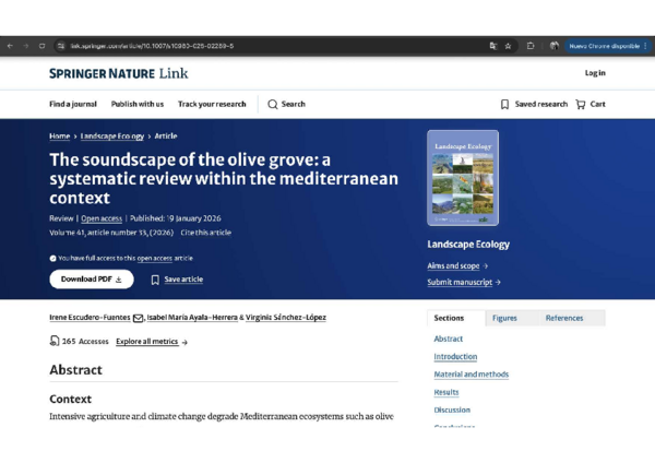 (PDF) The soundscape of the olive grove: a systematic review within the ...
