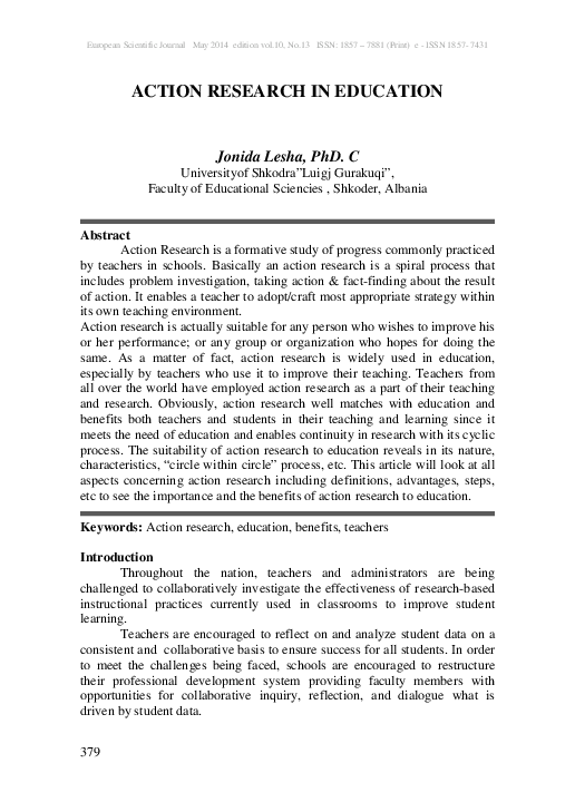 (PDF) Action Research in Education
