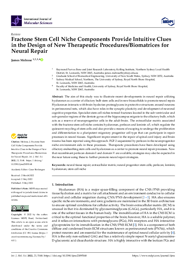 (PDF) Fractone Stem Cell Niche Components Provide Intuitive Clues in ...