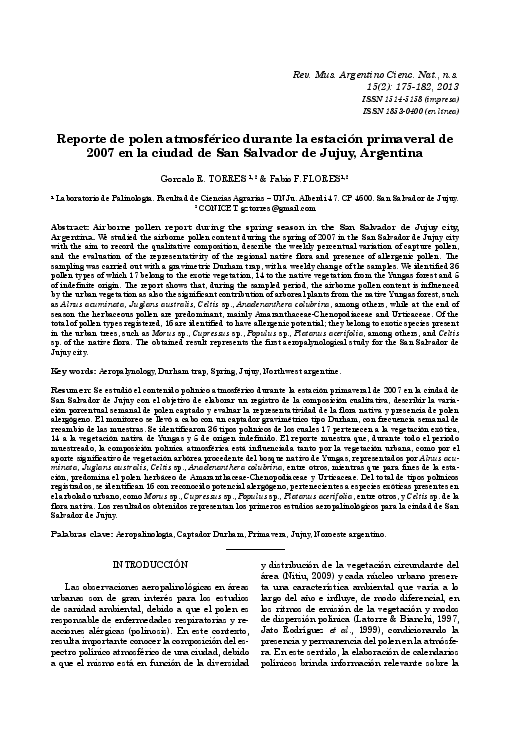 (PDF) Airborne pollen report during the spring season in the San ...