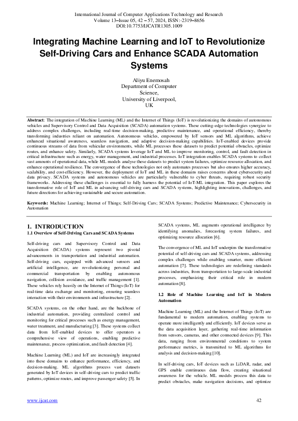 (PDF) Integrating Machine Learning and IoT to Revolutionize Self ...